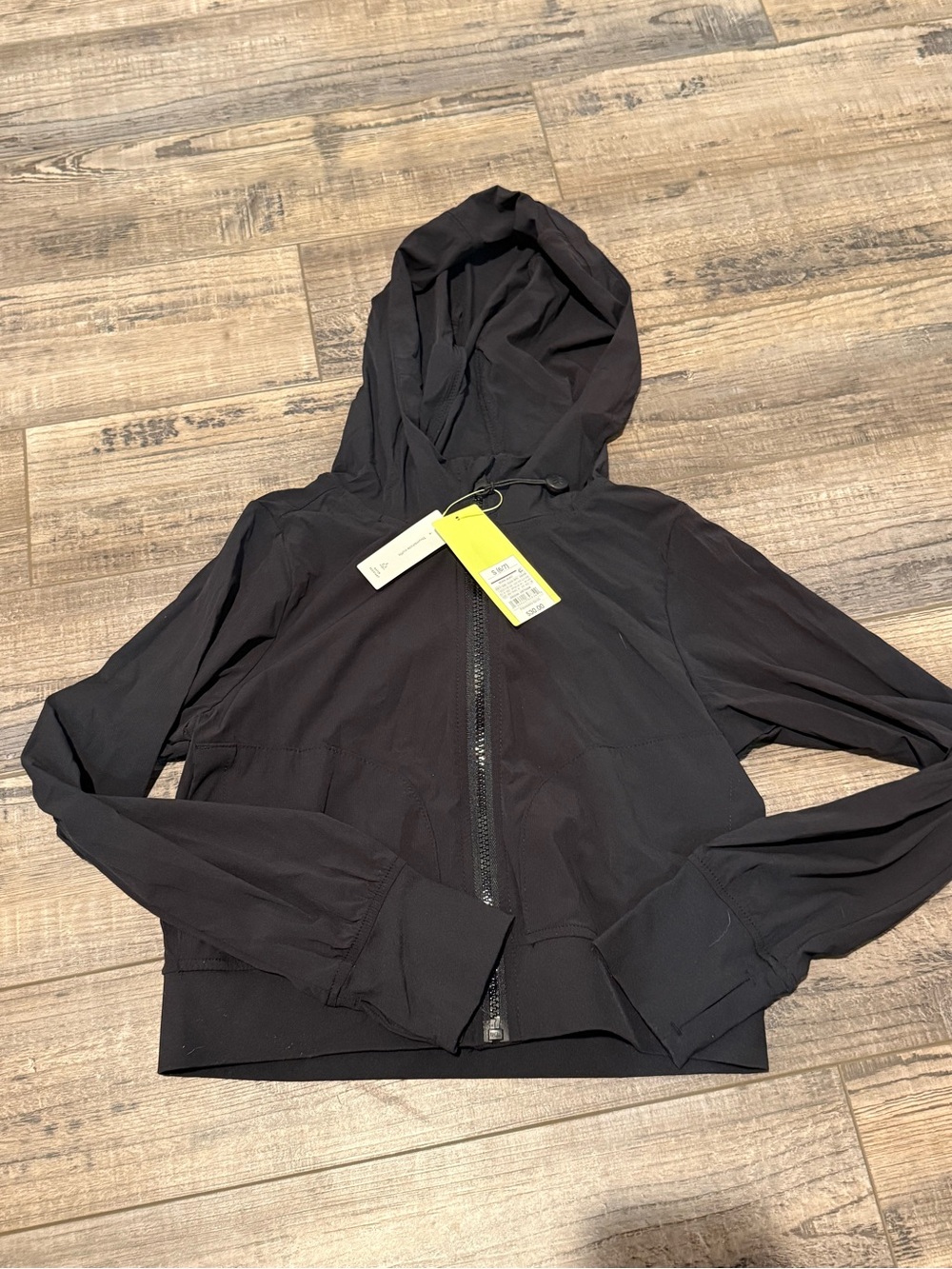 All in motions girls Black Hooded Zip Jacket - Lightweight Active Layer